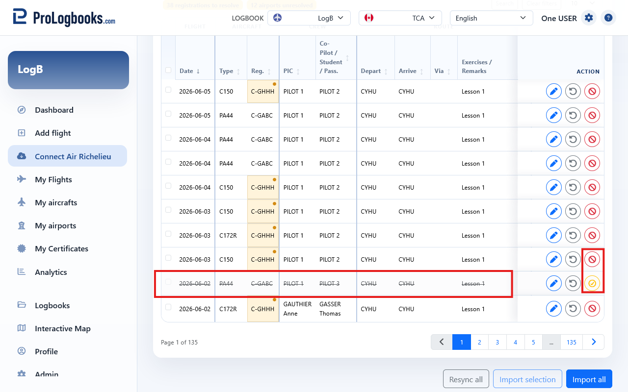 Ignore rows you do not want to import