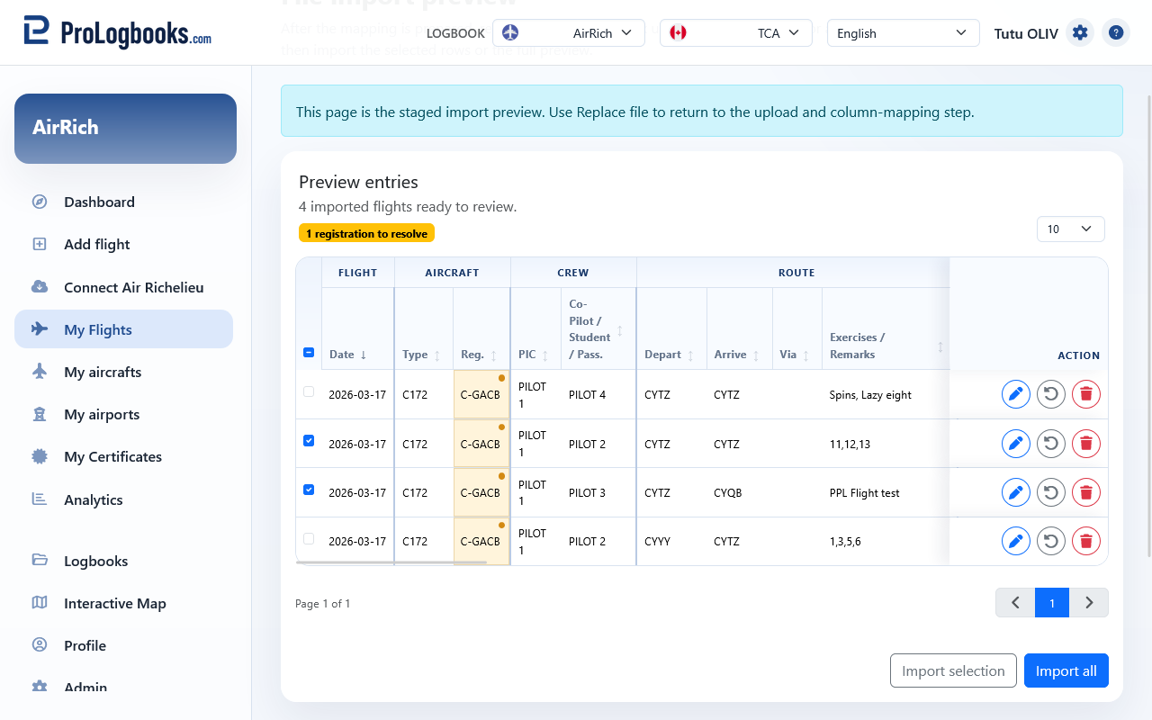 Import only the rows you want to keep