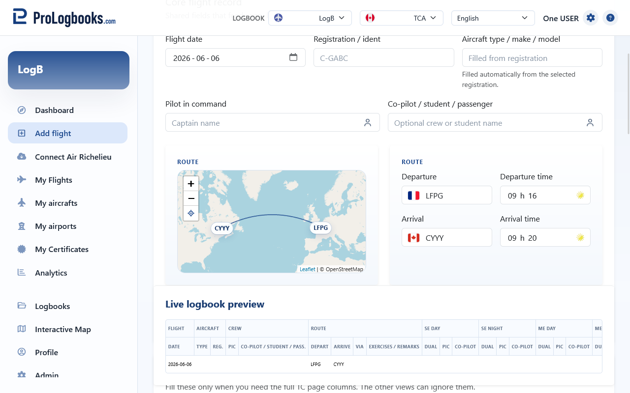 Review the generated flight before saving
