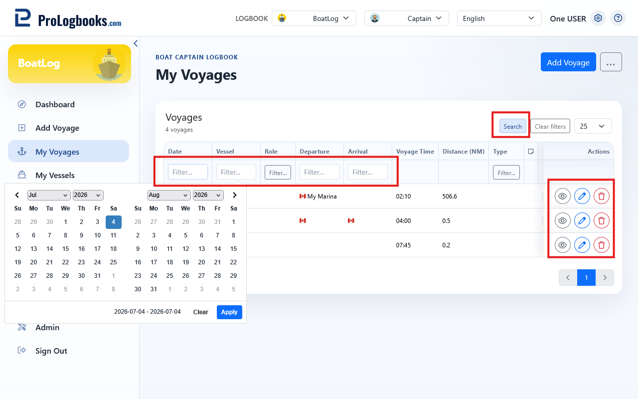 Review and manage a row