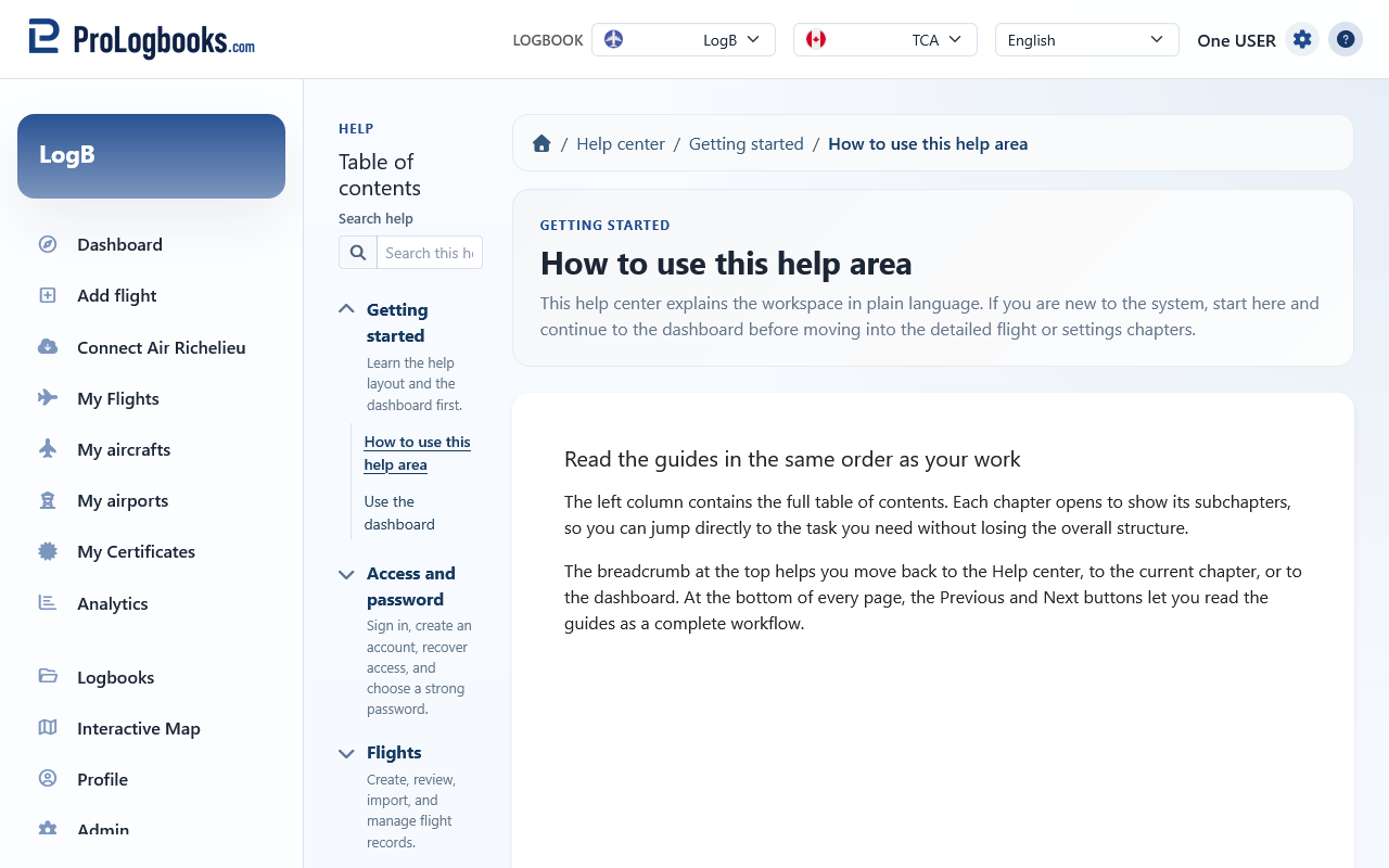 Read the guides in the same order as your work